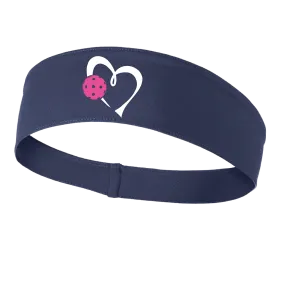 Love Pickleball Heart (Pink) | Pickleball Headband | 100% Polyester