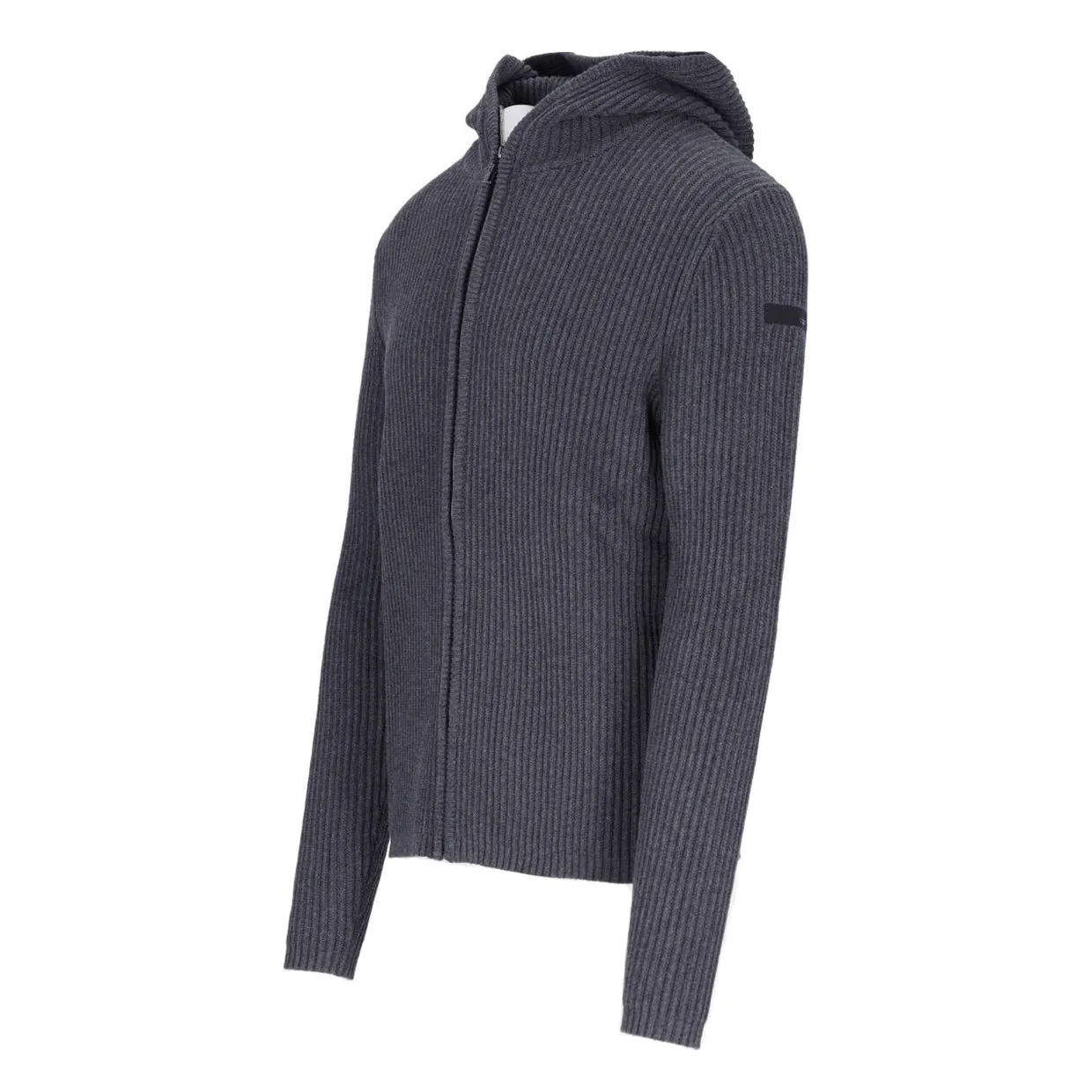 Maglione Uomo RRD Knit Cotton 7 Hood Zip Grigio Antracite