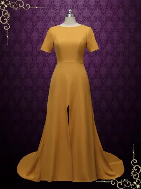 Marigold Yellow Wedding Dress with Slit DESERTE