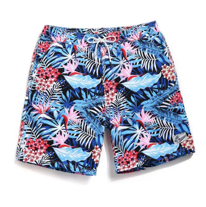 Men's Blue Leaves Beach Board Shorts