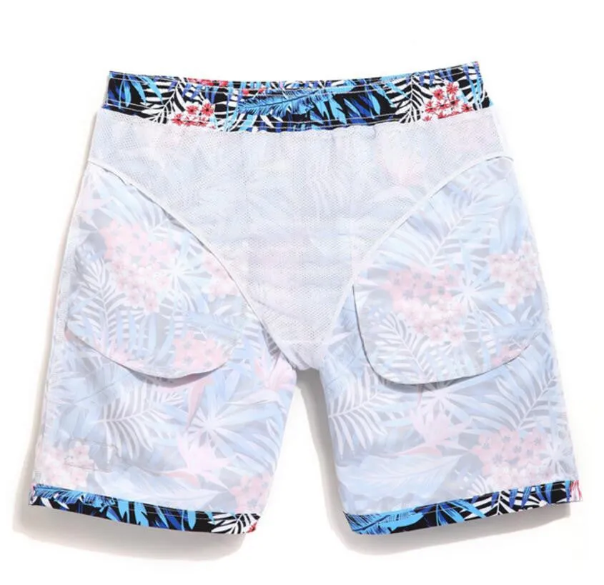 Men's Blue Leaves Beach Board Shorts