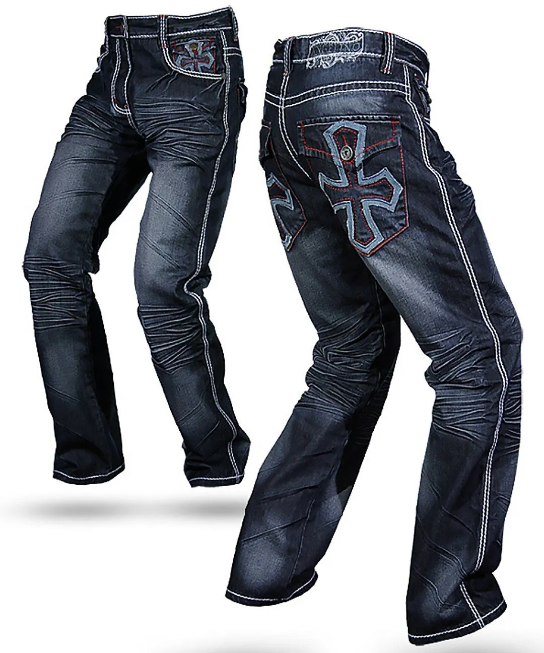 Men's Fashion Denim Jeans Cross Blue