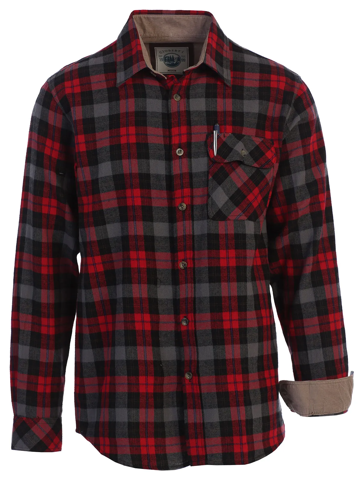 Men's Flannel w/ Corduroy Contrast