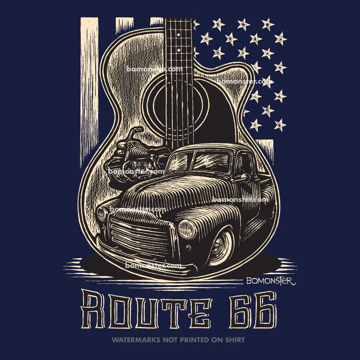 Men's Guitar Truck T-Shirt "Acoustic Guitar"