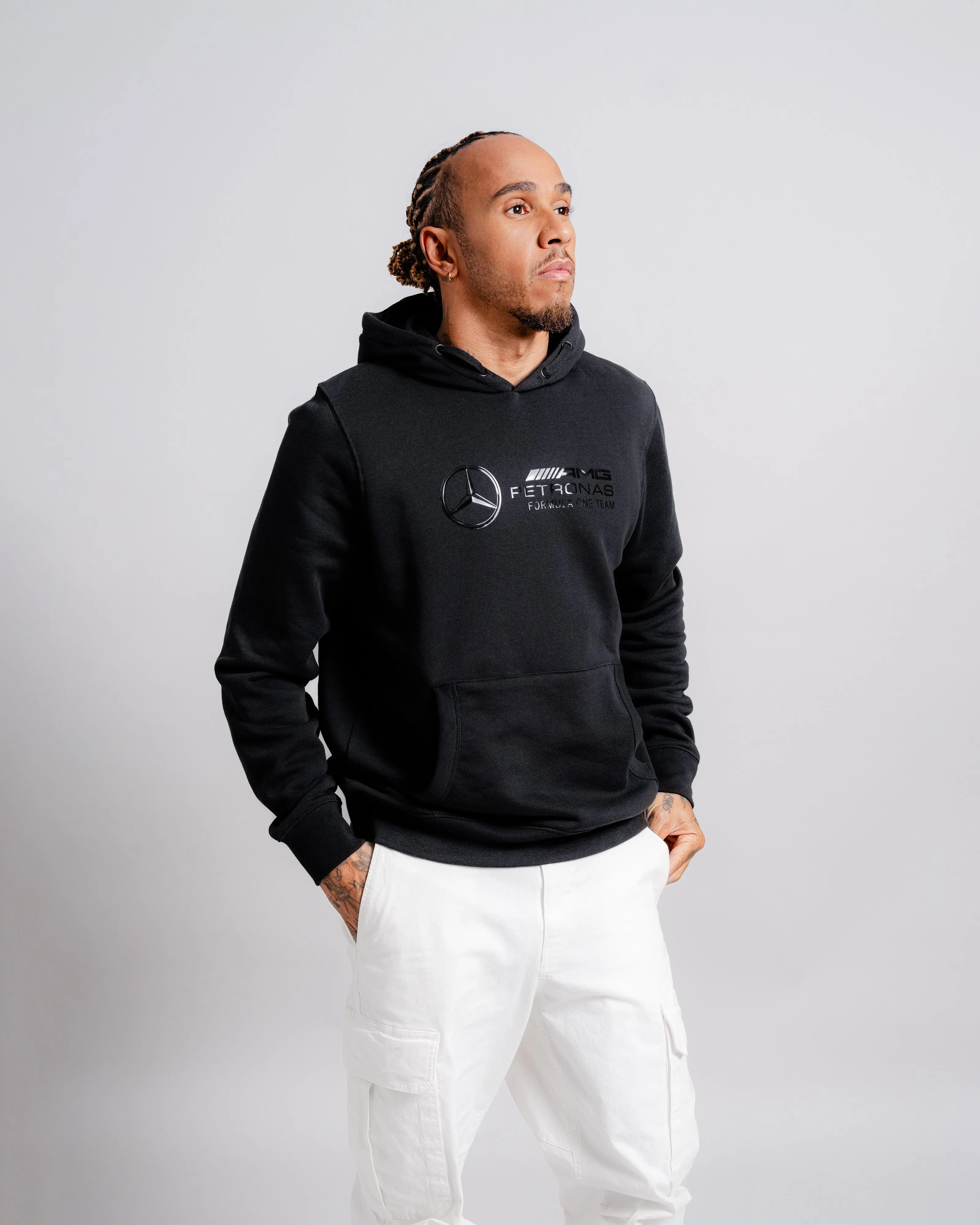 Mens Stealth Logo Hooded Sweat Black