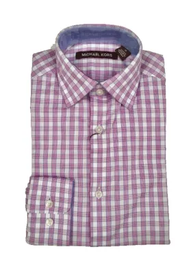 Michael Kors Boys Cotton Pink/White Check Dress Shirt Z0349