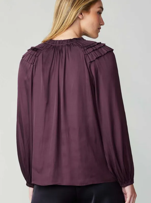 Midnight Plum Ruffled Top