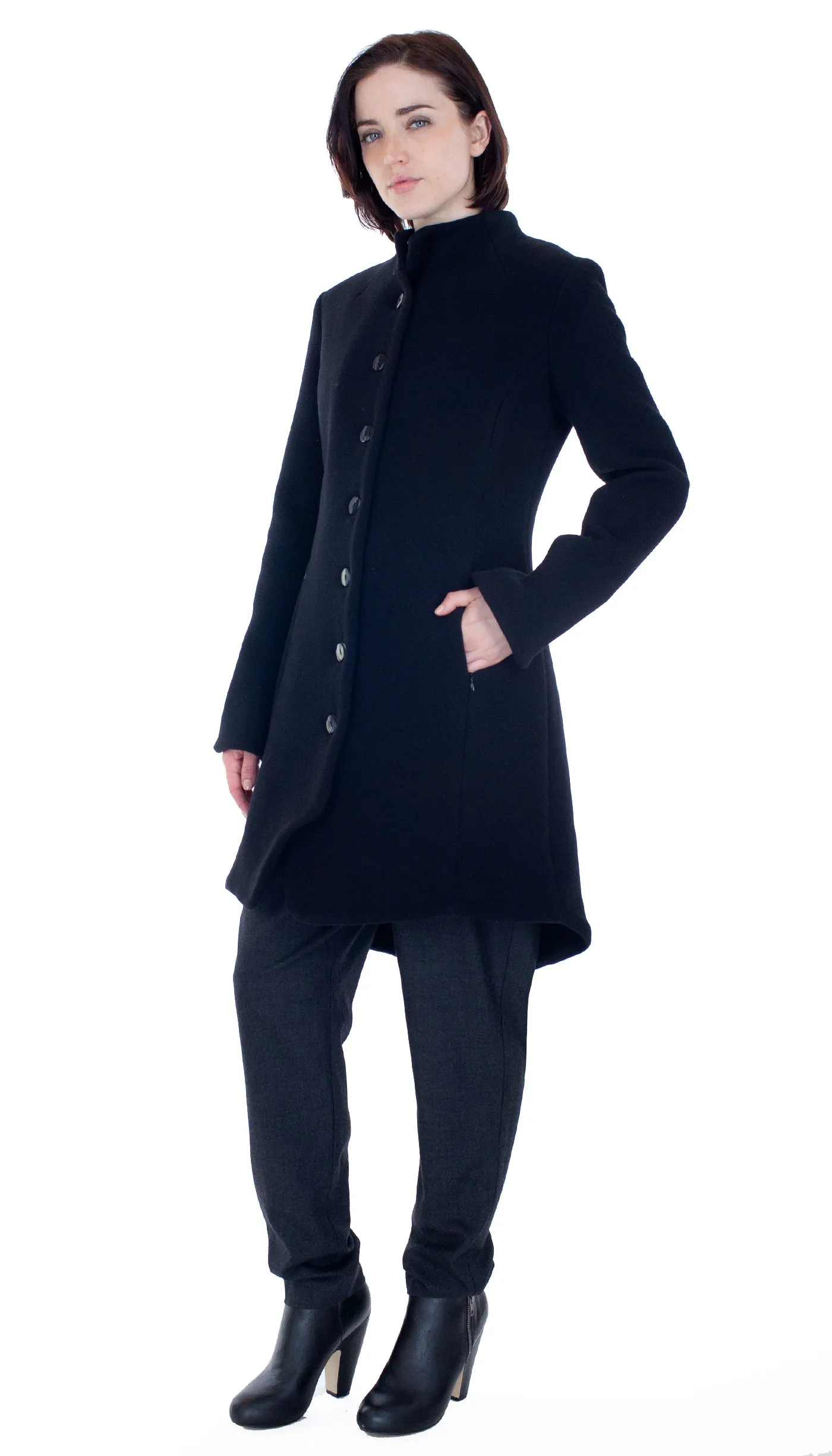 Minimal Mock Coat/ Black