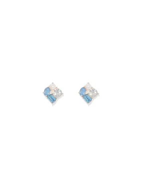 Morgan Small Cluster Stone Stud Earrings