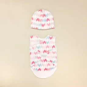 NICU Friendly Wrap Set Pink Chevron