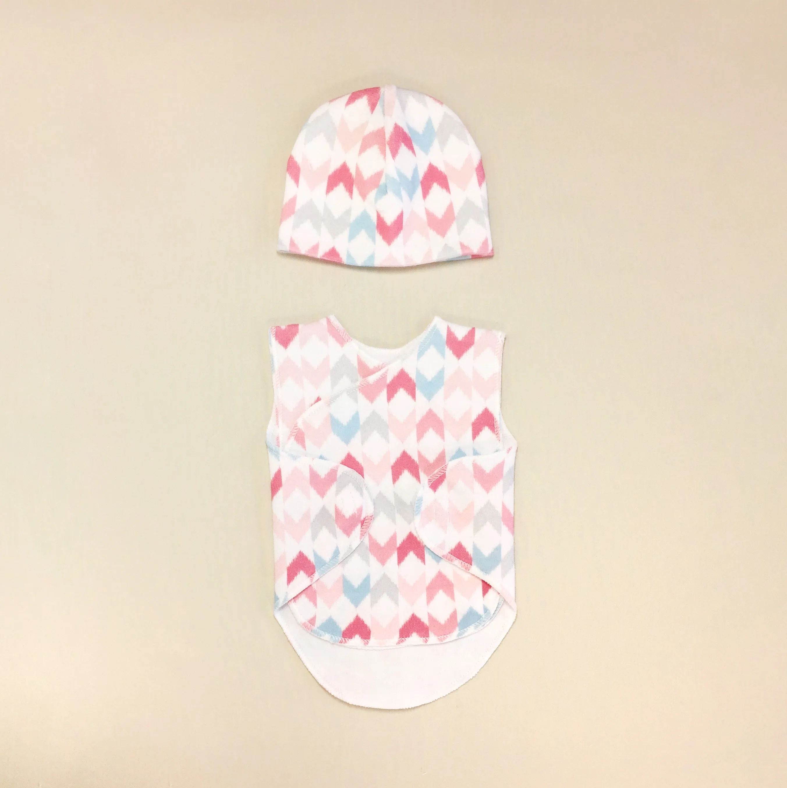 NICU Friendly Wrap Set Pink Chevron