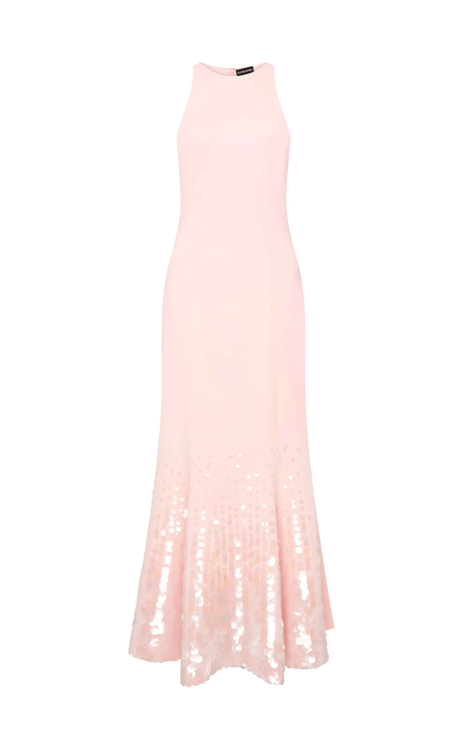 Paillette Illusion Midi Pink Dress