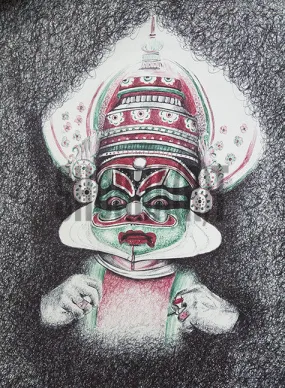 Painting of a Kathakali Artist