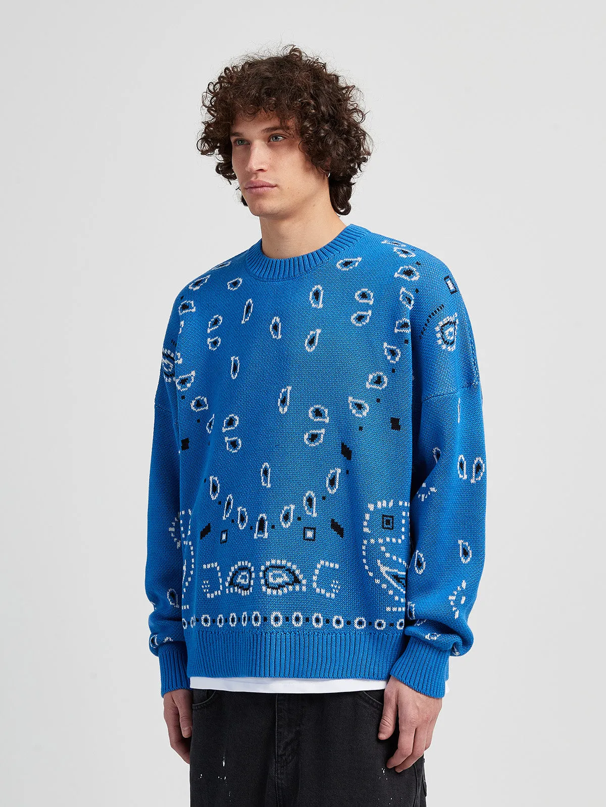 PAISLEY KNIT - ROYAL BLUE