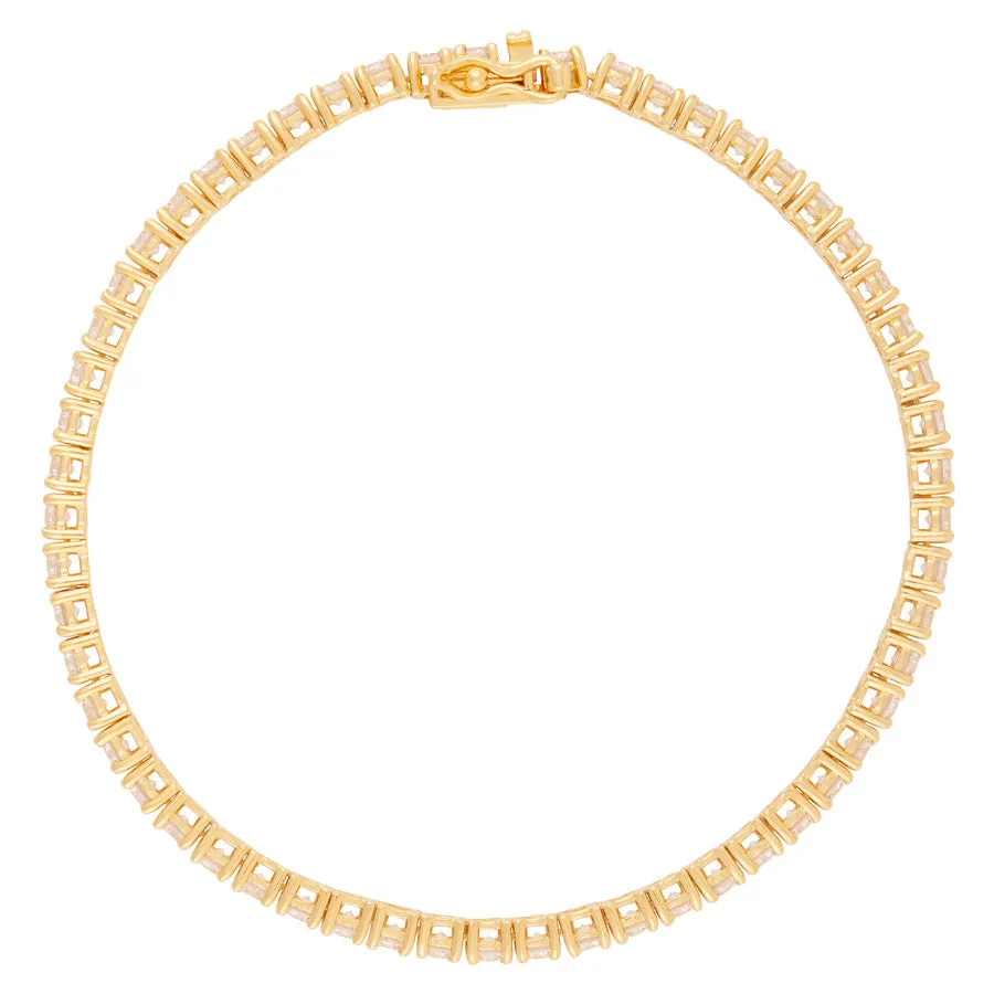 Pave 18K Gold Vermeil Tennis Bracelet