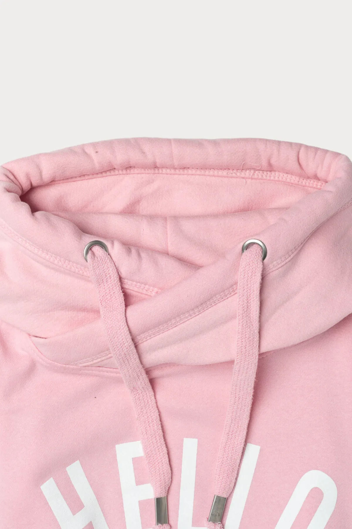 Pink Hello Cowl Neck Hoodie