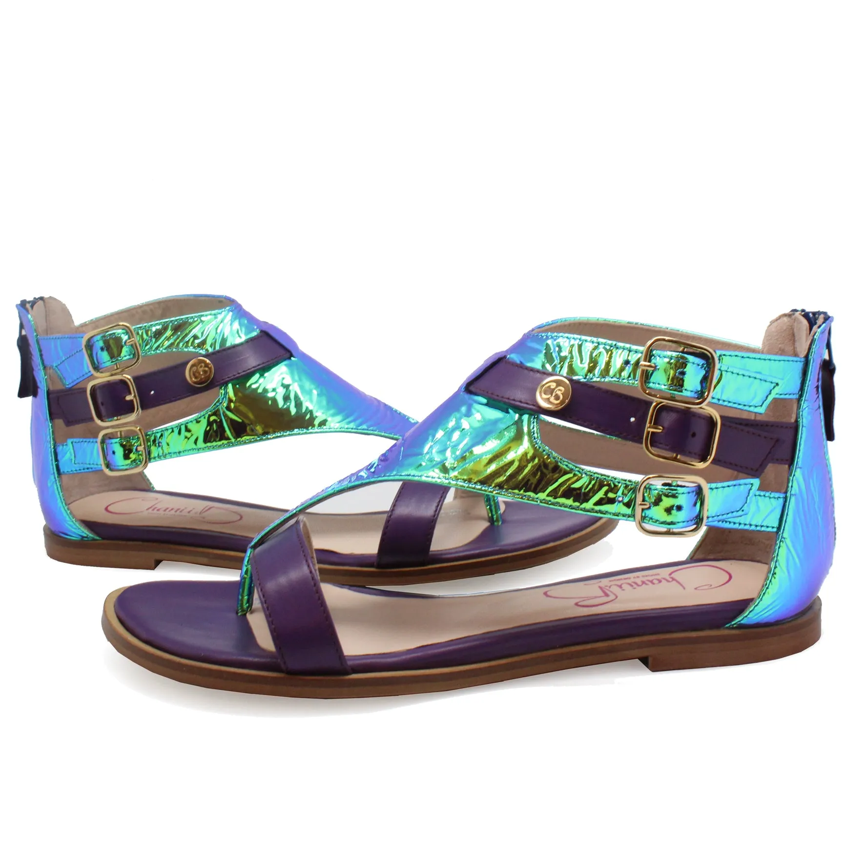 Piston - Blue Foil flat sandal