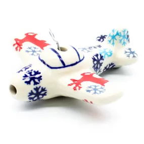 Plane-Ornament in Winter Reindeer