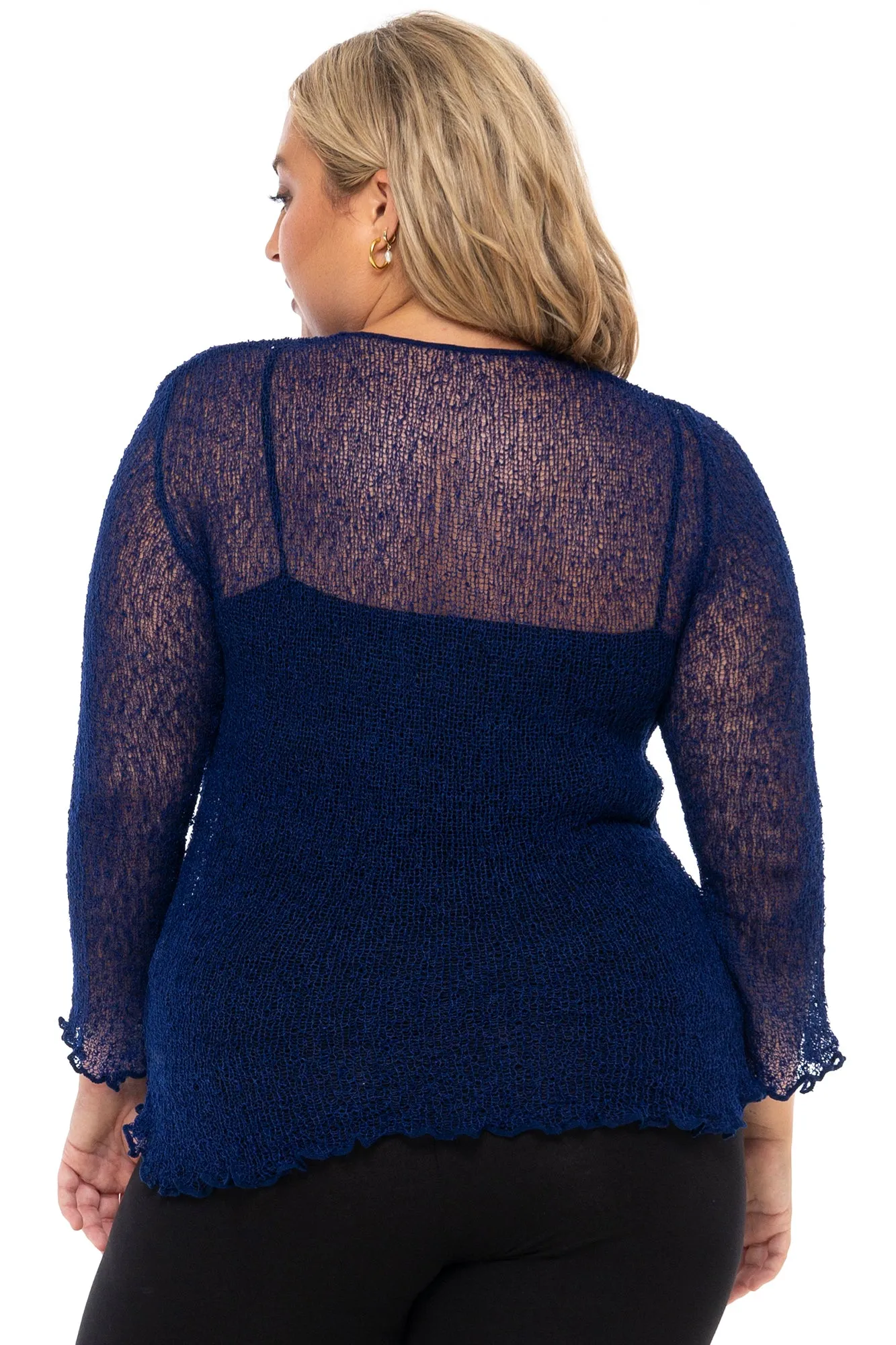 Plus Size Classic Sheer Cardigan Shrug