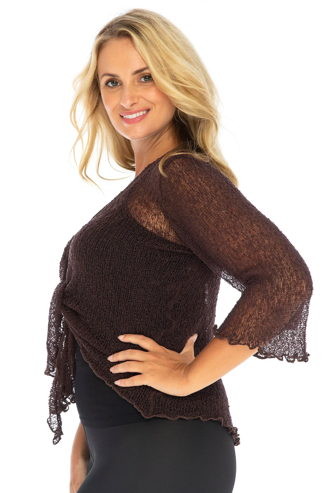 Plus Size Classic Sheer Cardigan Shrug