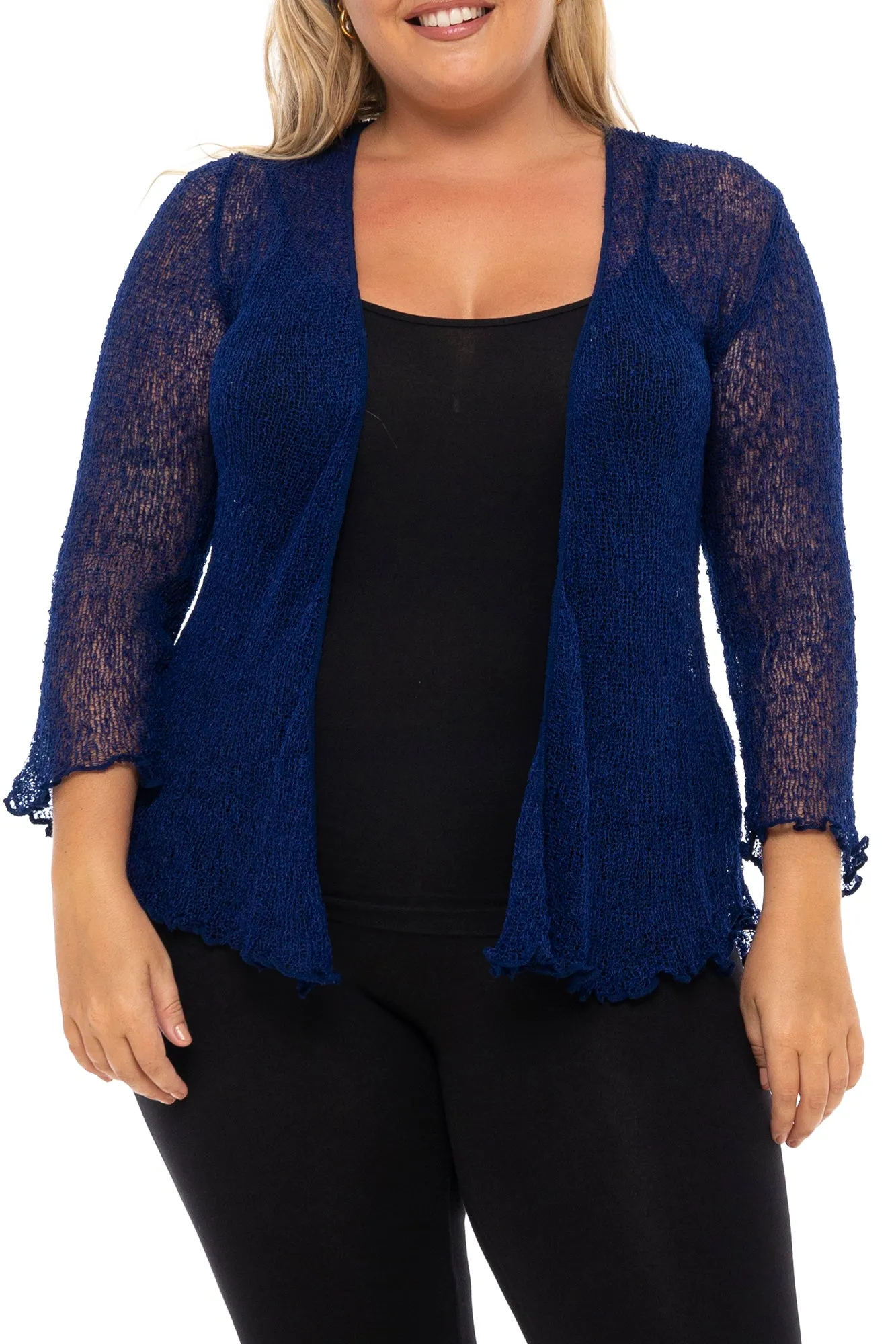 Plus Size Classic Sheer Cardigan Shrug