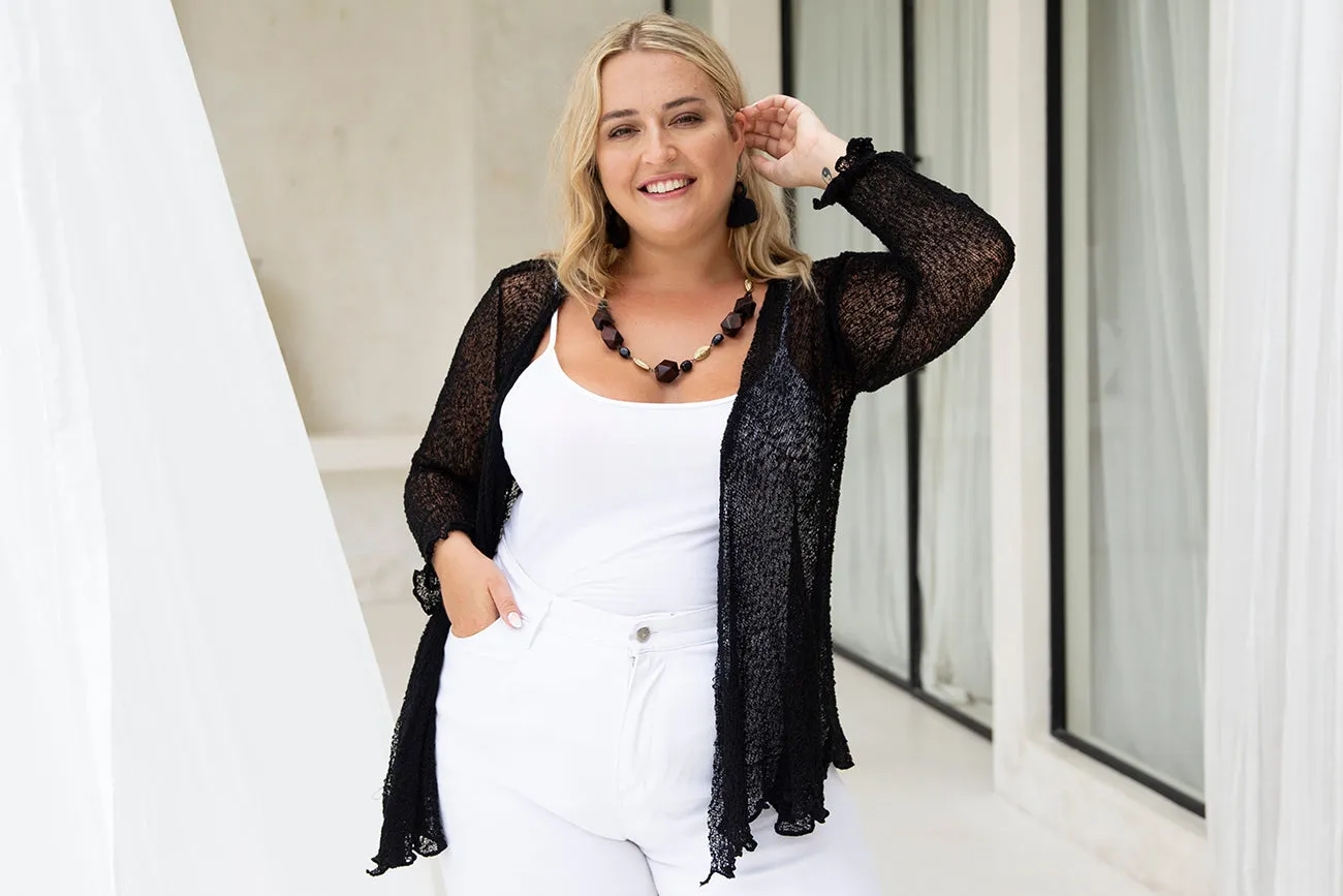 Plus Size Classic Sheer Cardigan Shrug