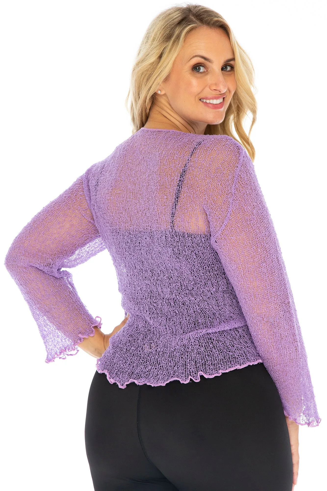 Plus Size Classic Sheer Cardigan Shrug