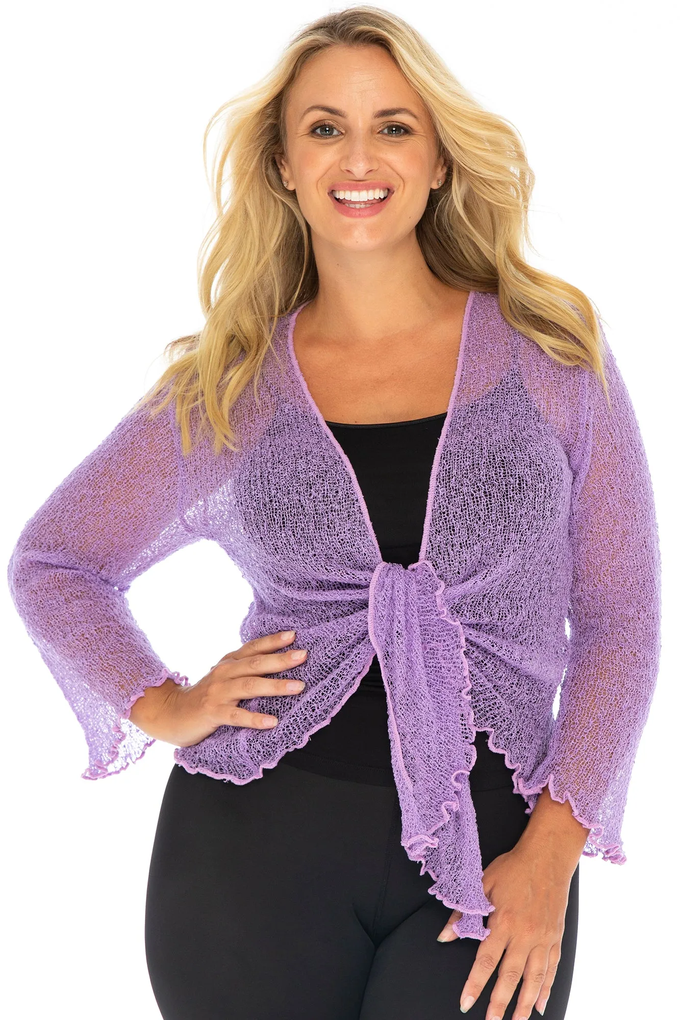 Plus Size Classic Sheer Cardigan Shrug