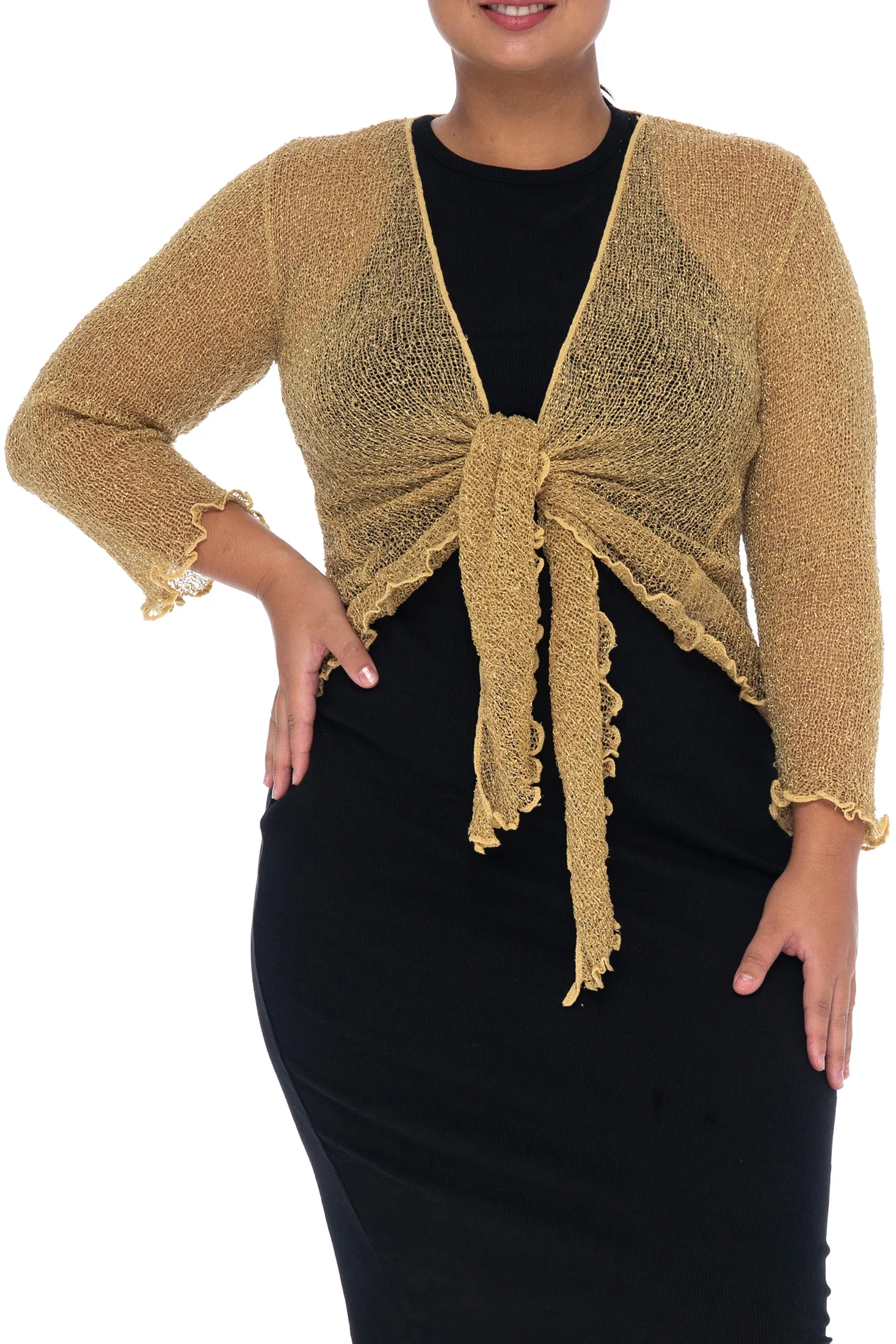 Plus Size Classic Sheer Cardigan Shrug