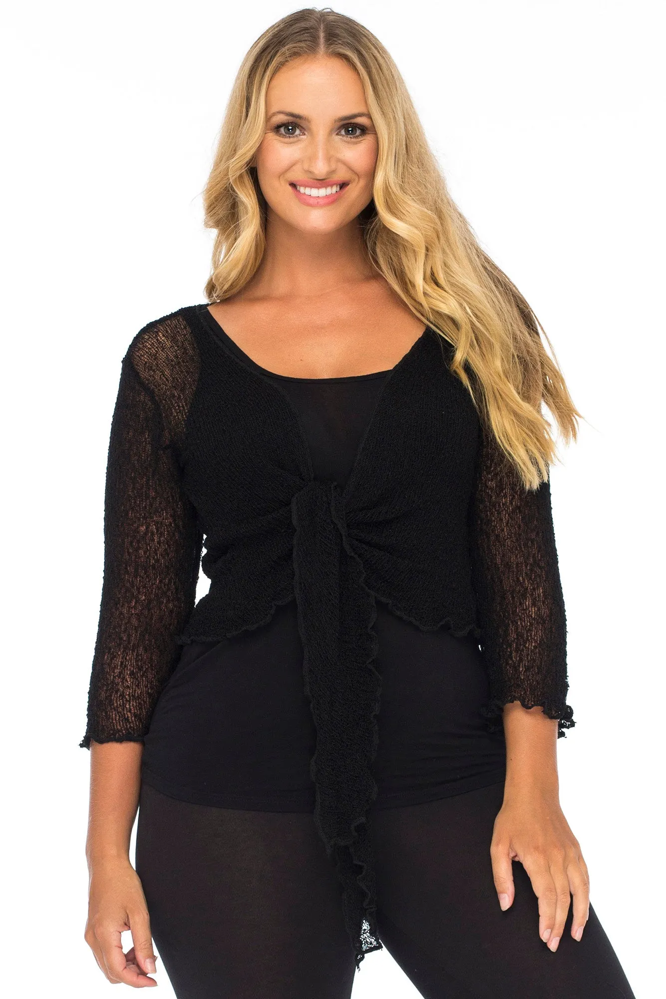 Plus Size Classic Sheer Cardigan Shrug