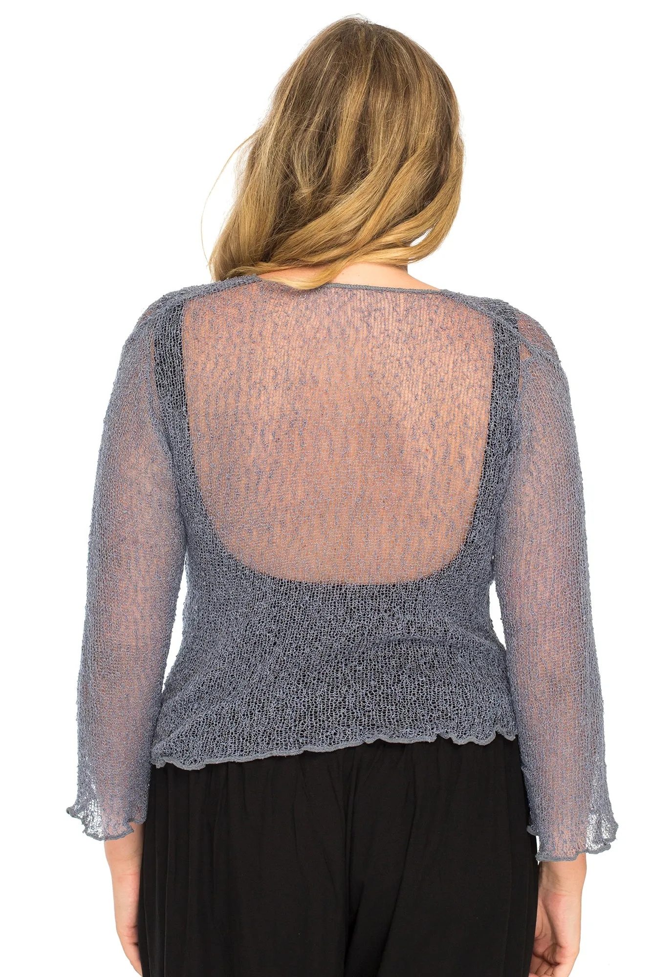 Plus Size Classic Sheer Cardigan Shrug