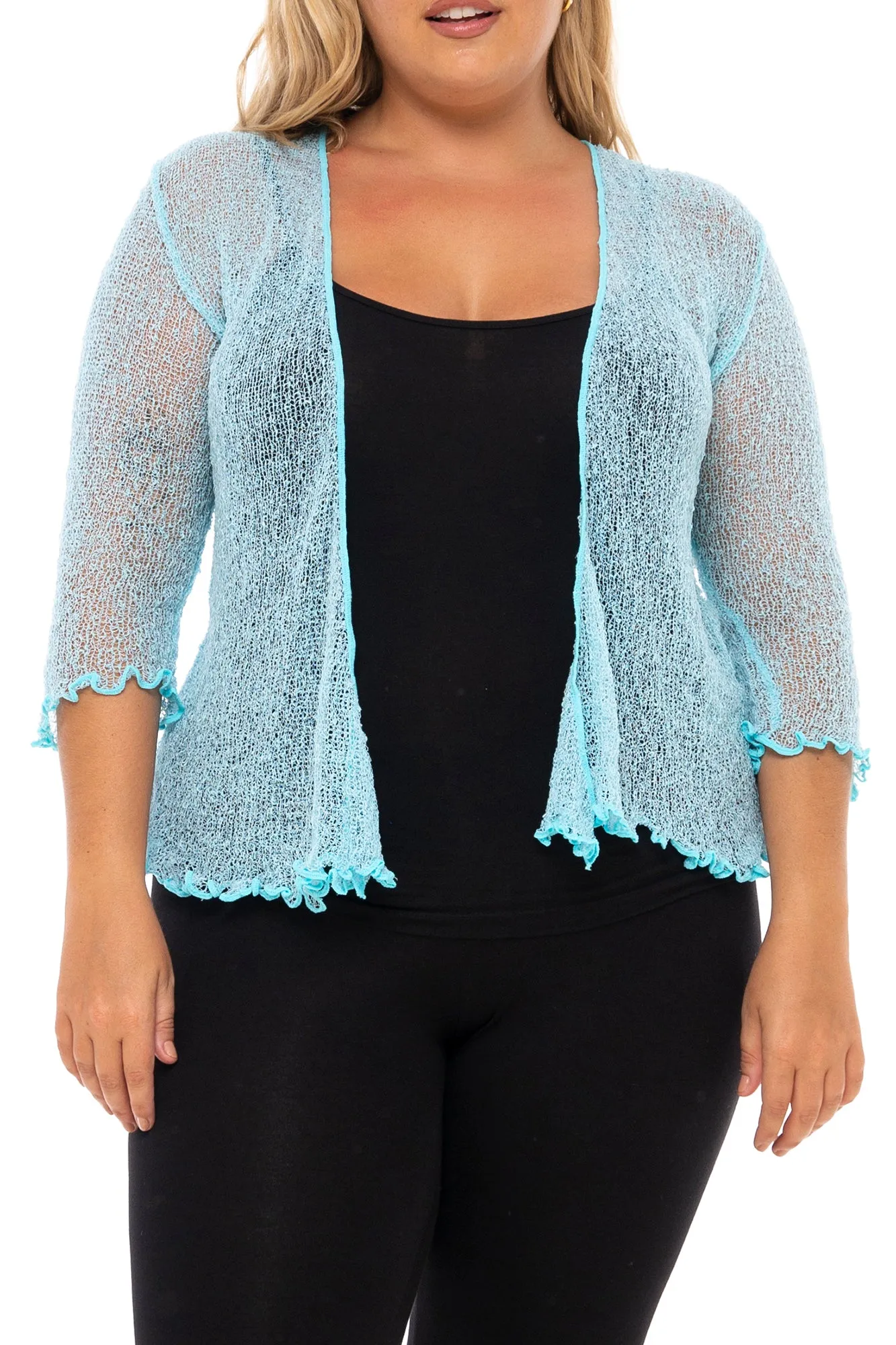 Plus Size Classic Sheer Cardigan Shrug