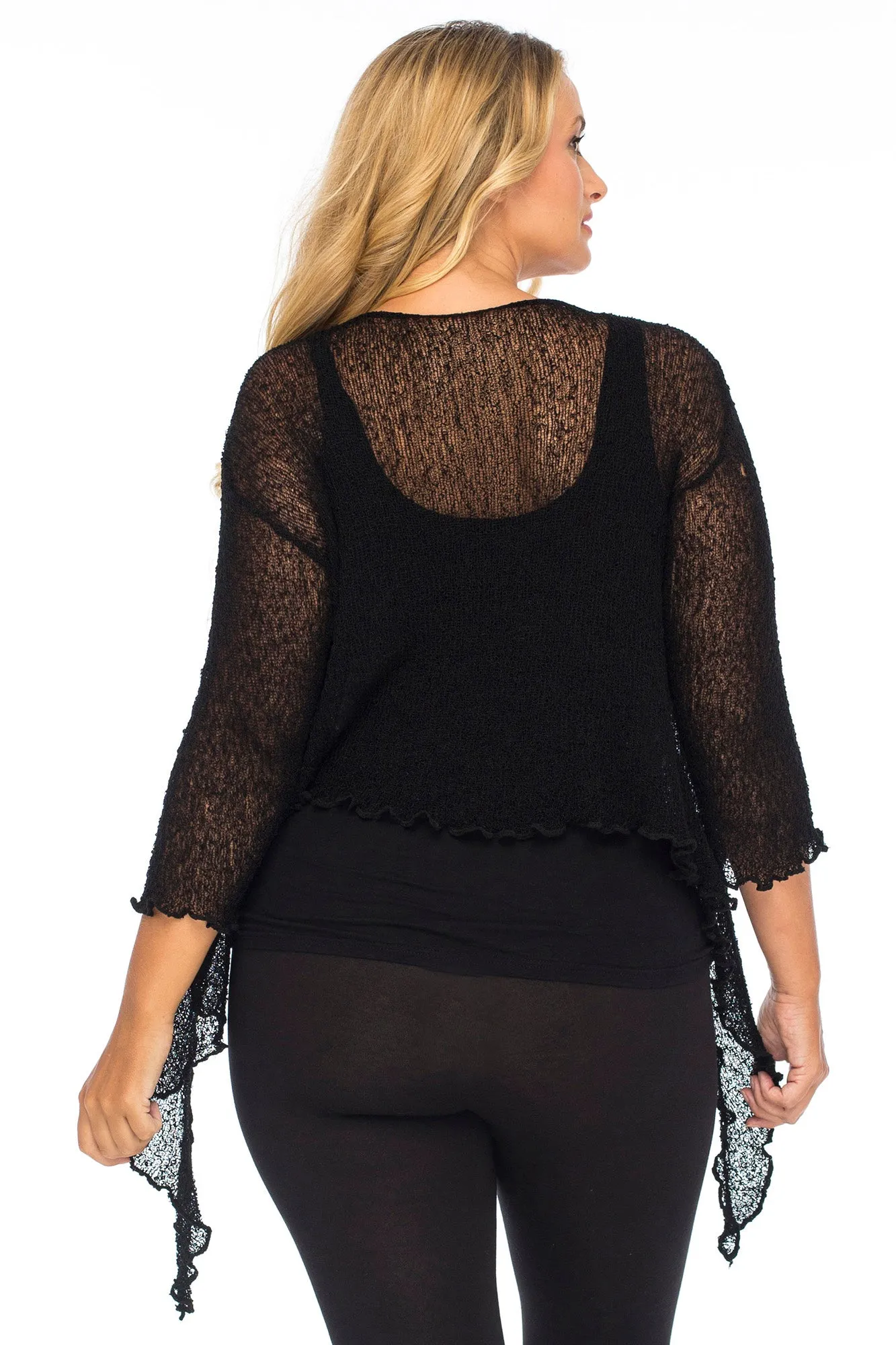 Plus Size Classic Sheer Cardigan Shrug