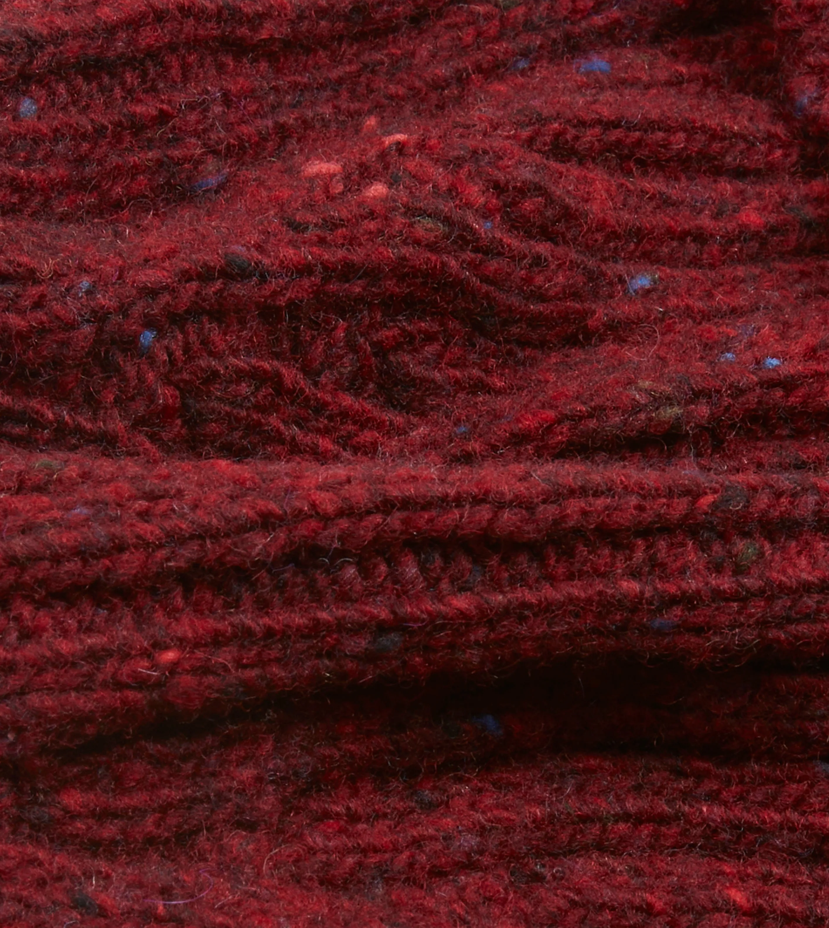 Red Donegal Ribbed Merino Knit Cap