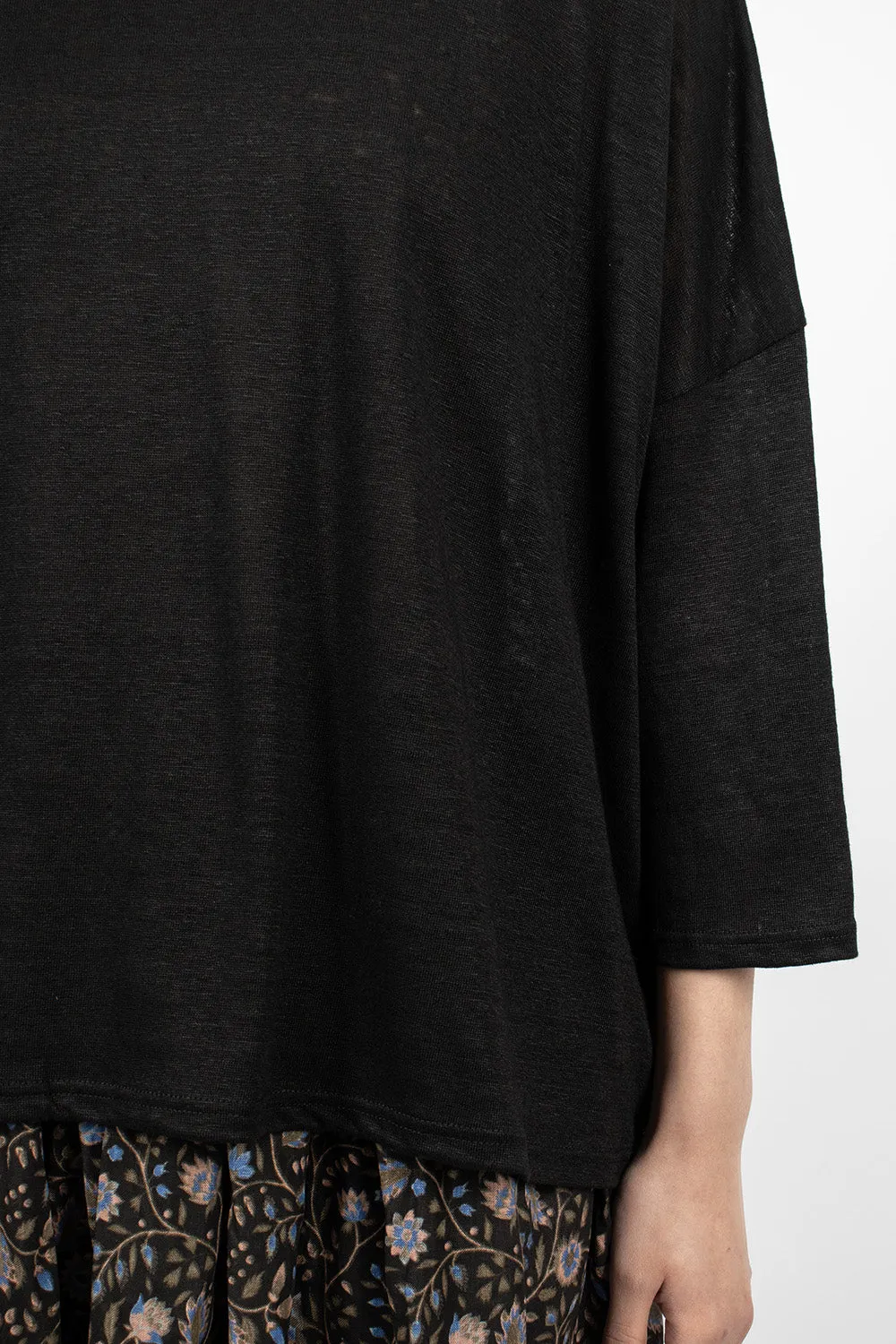 Relaxed Knit Pullover Black