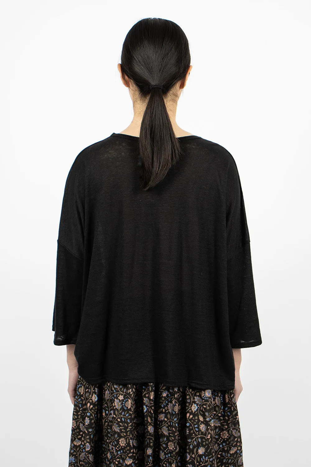 Relaxed Knit Pullover Black