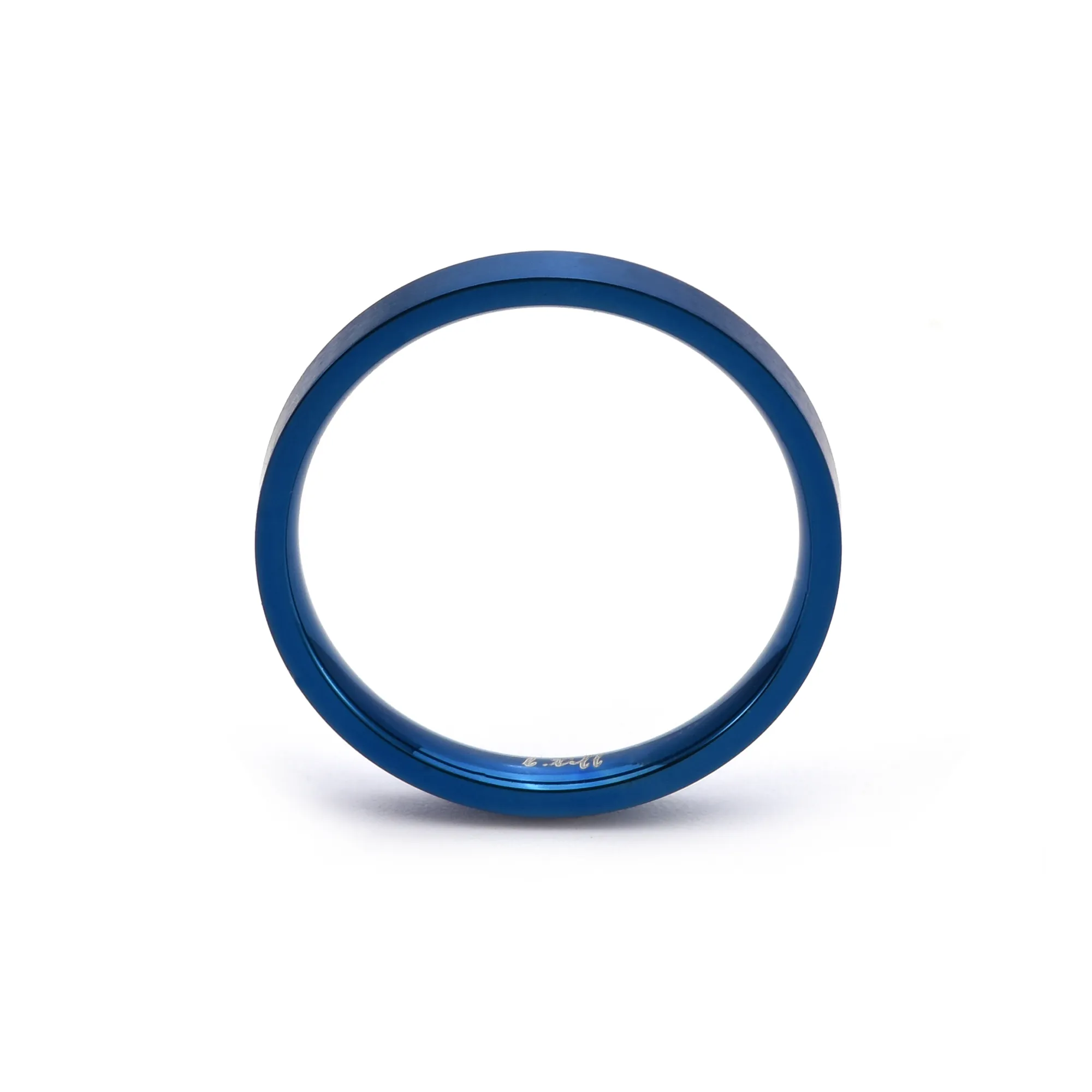 RG101BL B.Tiff Blue Sapphire Stainless Steel Plain Stacking Ring