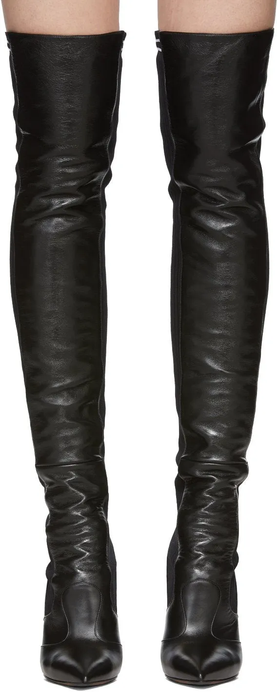 'Rockoko' Thigh-High Boots, Black