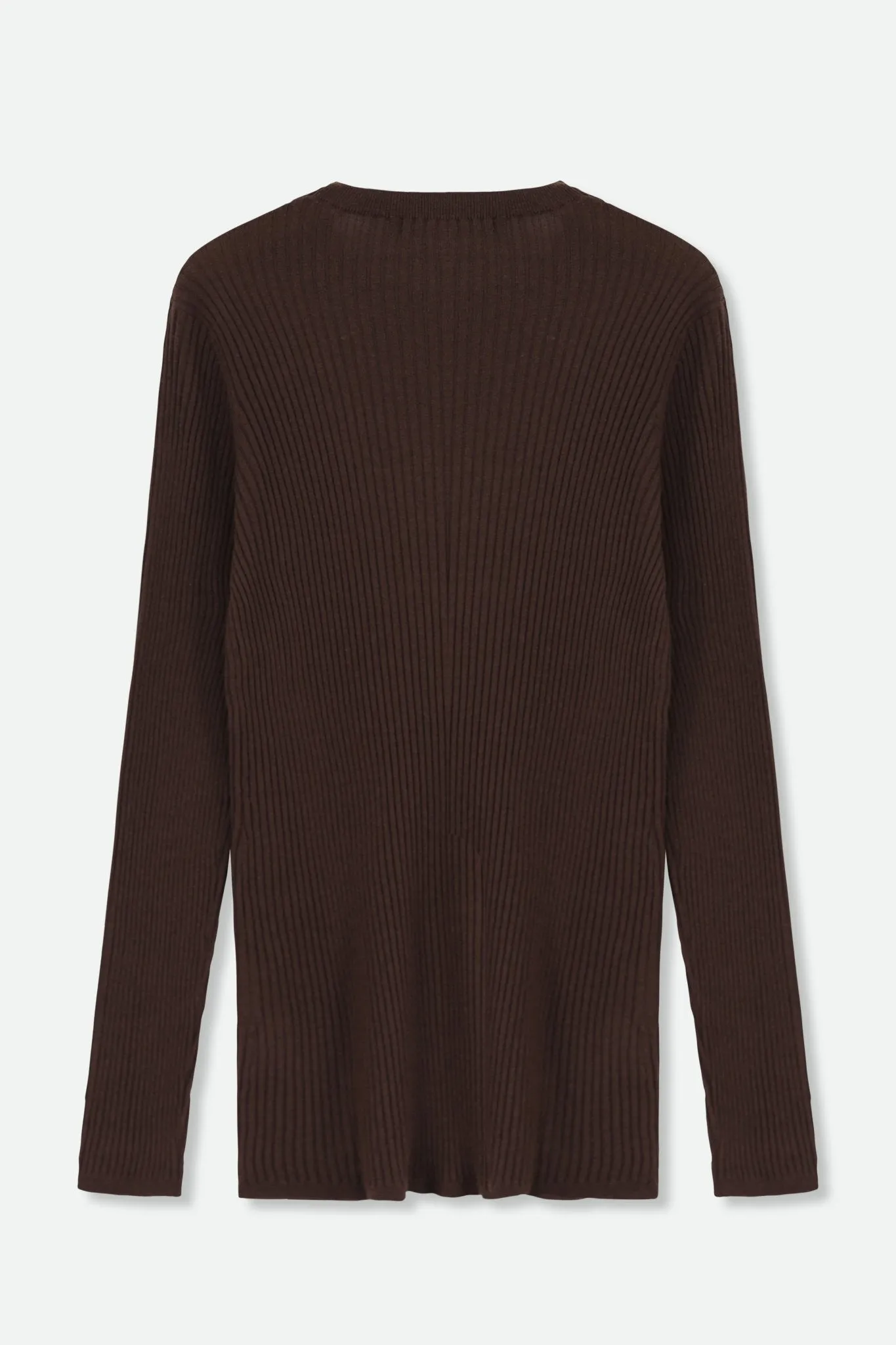 ROMANGA RIBBED LONG SLEEVE CREW IN FINE ITALIAN MERINO