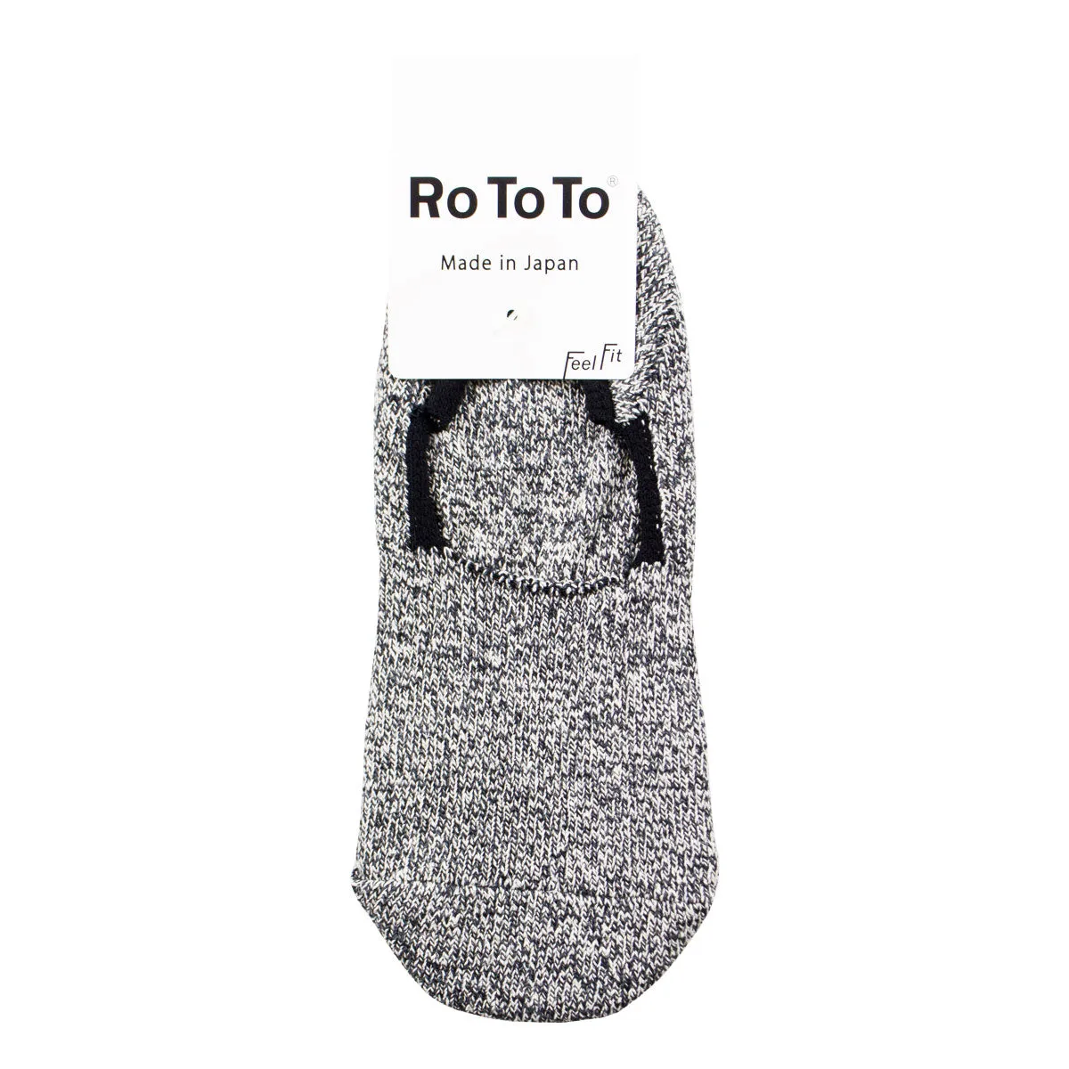 RoToTo - Silk Cotton Foot Cover Invisible Socks - Mix Charcoal