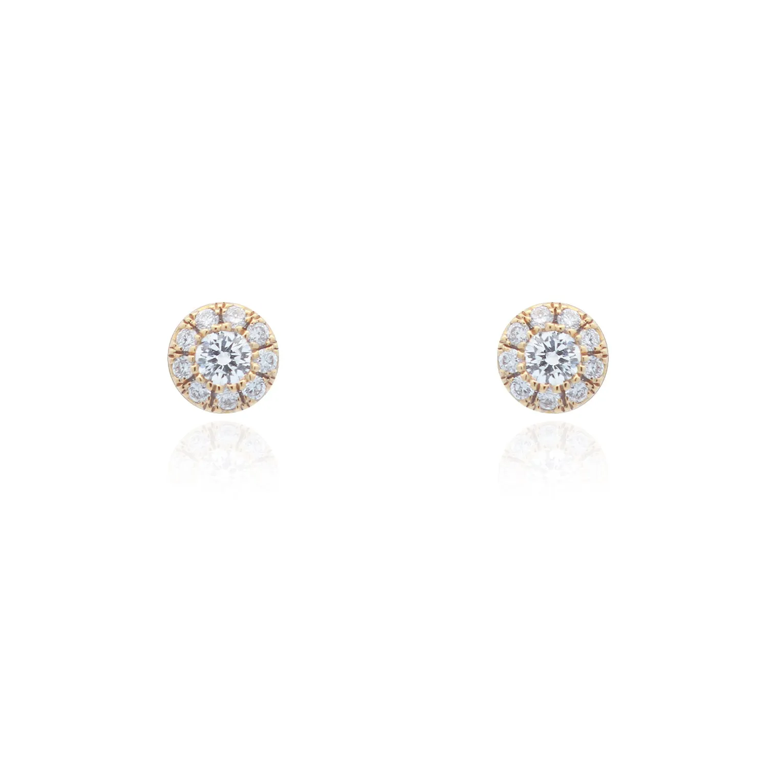 Round Diamond Halo Stud Earrings