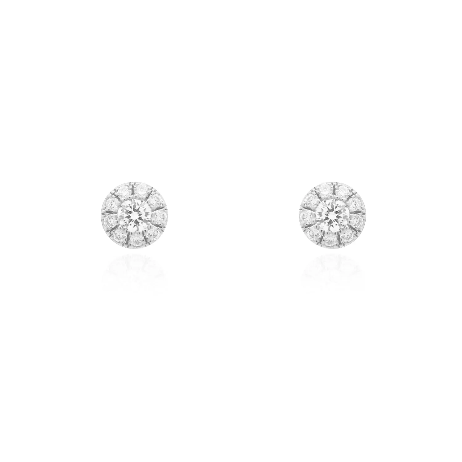 Round Diamond Halo Stud Earrings