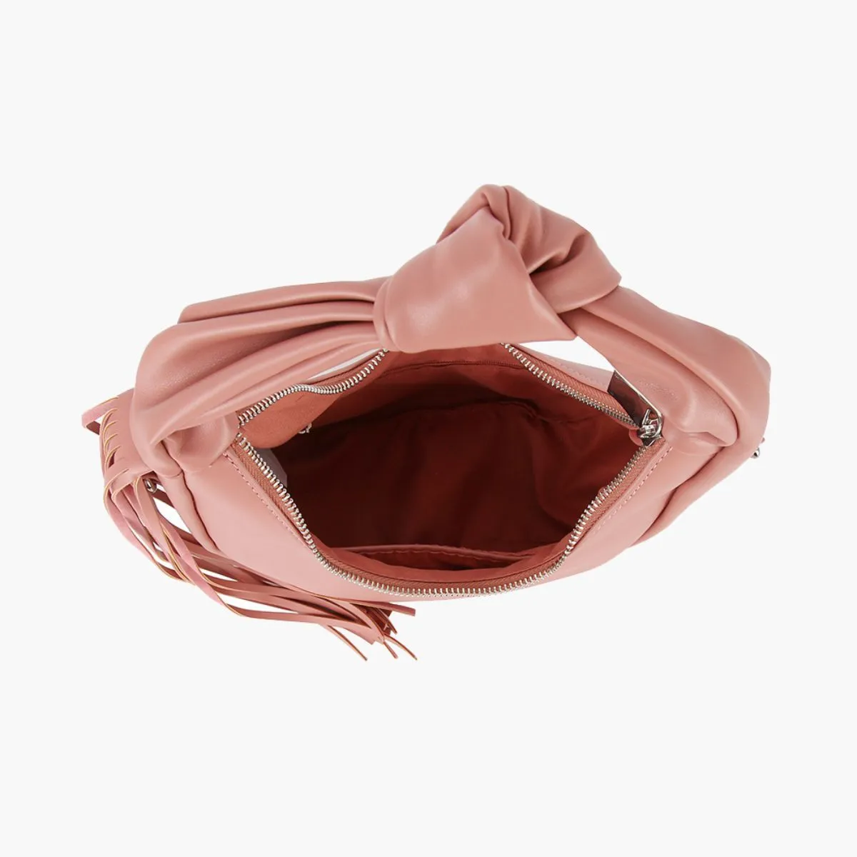 Round Fringe Shoulder Bag - Pink