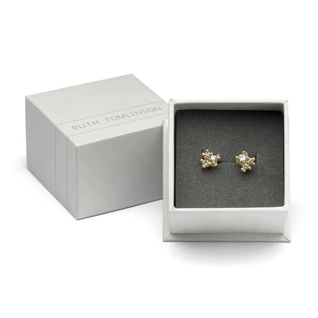 Sapphire Studs with Diamonds