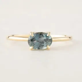 Sara Ring -1.12ct Blue Green Montana Sapphire (One of a kind)