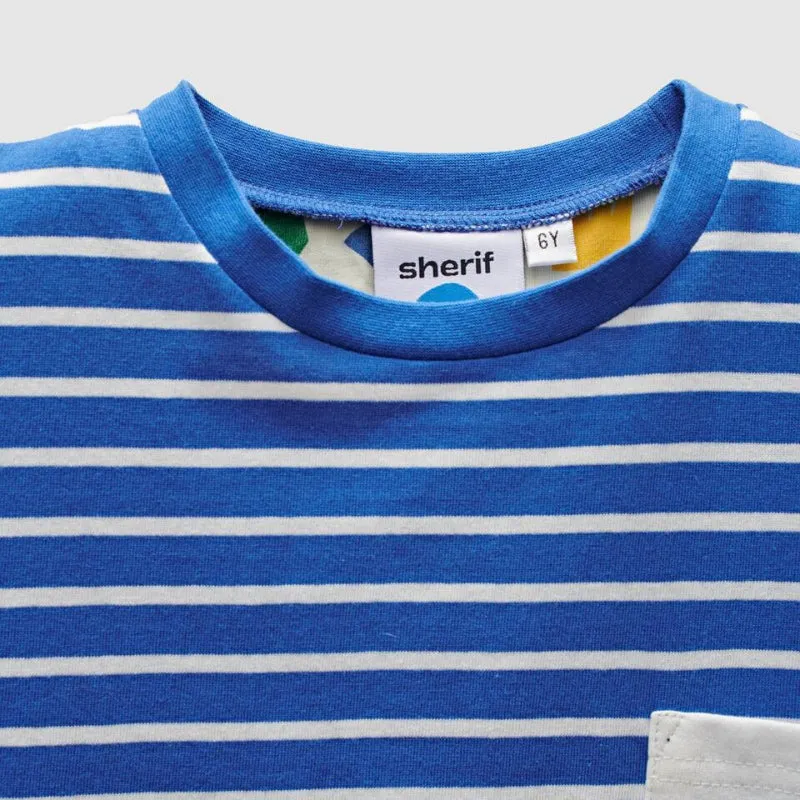 Sherif Curious Pocket Tee - Blue/White