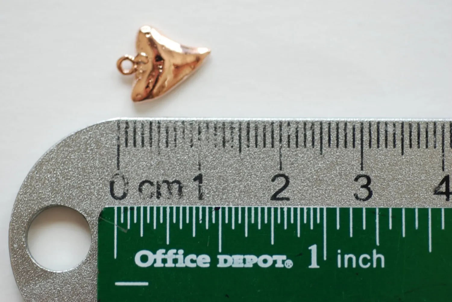 Shiny Pink Wholesale Rose Gold Vermeil Shark Tooth Charm- Small Vermeil Shark Tooth, , 18k gold over Sterling Silver Shark Tooth, Fish Tooth, 73