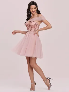 Short Sequin Tulle Dress Size 6 Style  03131