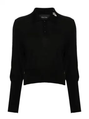 Simone Rocha Crystal Detail Knit Polo Shirt 271001