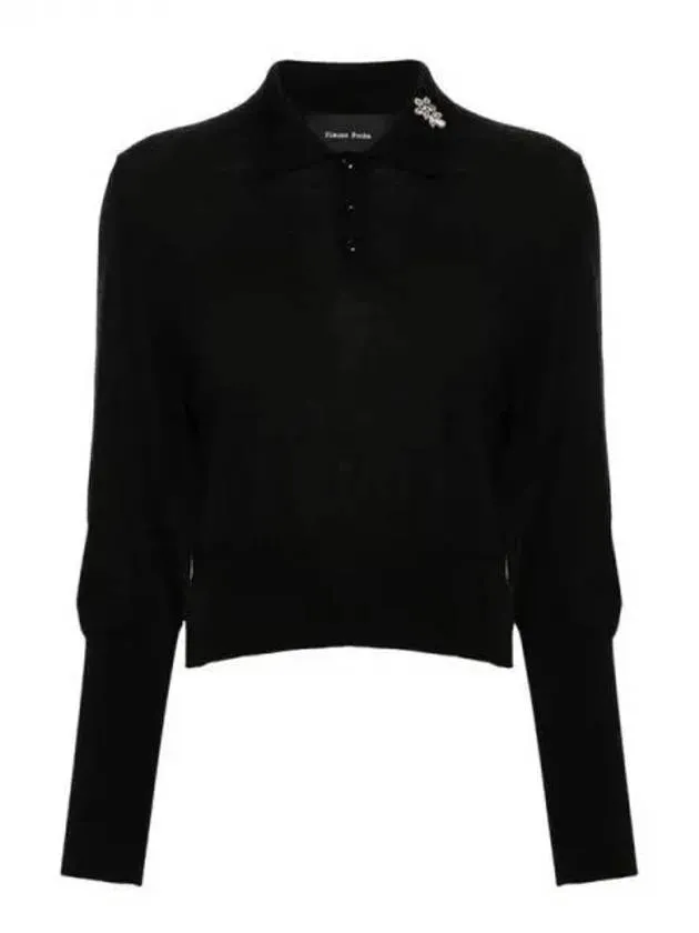 Simone Rocha Crystal Detail Knit Polo Shirt 271001